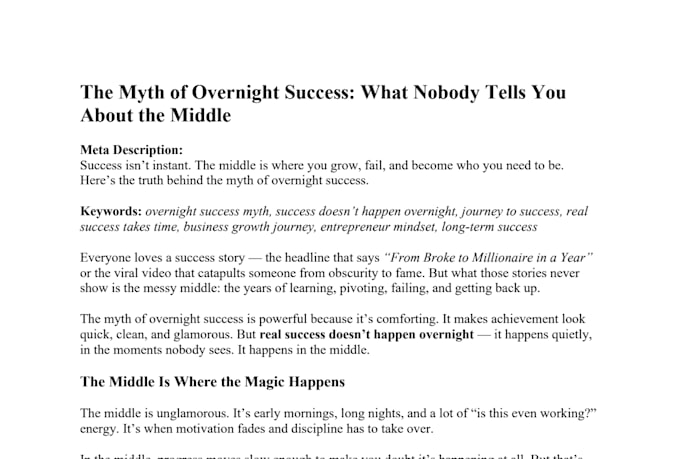 write human crafted inspirational SEO blog posts